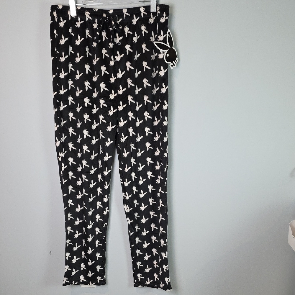 NEW PLayboy bunny black & white lounge pants size mens Large